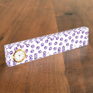 Pattern Of Paws, Dog Paws, Purple Paws Nameplate
