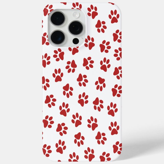 Pattern Of Paws, Dog Paws, Red Paws Case-Mate iPhone Case (Back)