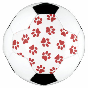 Pattern Of Paws, Dog Paws, Red Paws Football