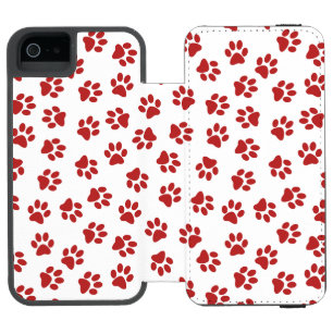 Pattern Of Paws, Dog Paws, Red Paws Incipio Watson™ iPhone 5 Wallet Case