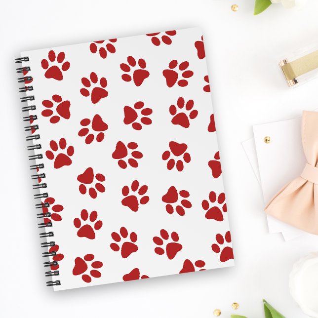 Pattern Of Paws, Dog Paws, Red Paws Notebook (Creator Uploaded)