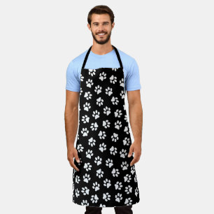 Pattern Of Paws, Dog Paws, White Paws Apron