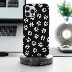 Pattern Of Paws, Dog Paws, White Paws iPhone 15 Pro Max Case