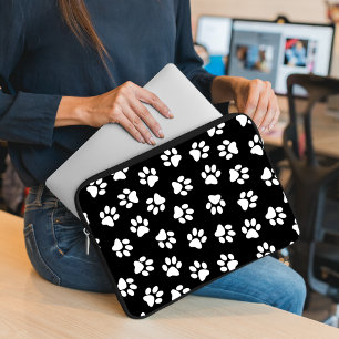 Pattern Of Paws, Dog Paws, White Paws Laptop Sleeve