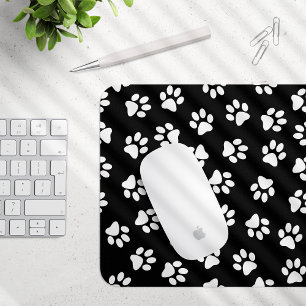 Pattern Of Paws, Dog Paws, White Paws Mouse Mat
