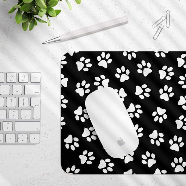 Pattern Of Paws, Dog Paws, White Paws Mouse Mat (Creator Uploaded)