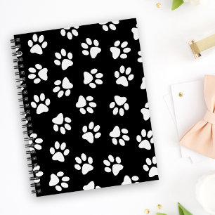 Pattern Of Paws, Dog Paws, White Paws Notebook