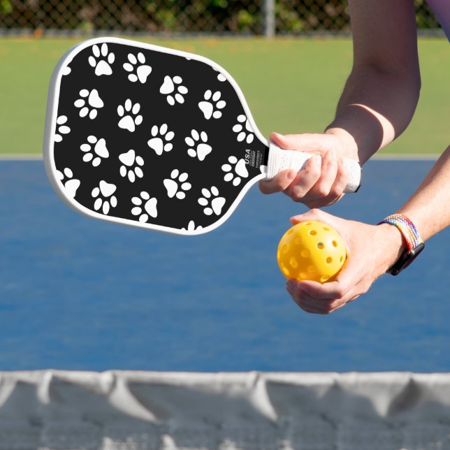 Pattern Of Paws, Dog Paws, White Paws Pickleball Paddle (Insitu)