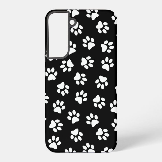 Pattern Of Paws, Dog Paws, White Paws Samsung Galaxy S22+ Case (Back)