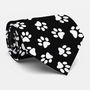 Pattern Of Paws, Dog Paws, White Paws Tie