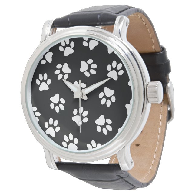 Pattern Of Paws, Dog Paws, White Paws Watch (Angled)