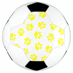 Pattern Of Paws, Dog Paws, Yellow Paws Football