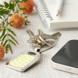 Pattern Of Paws, Dog Paws, Yellow Paws Key Ring