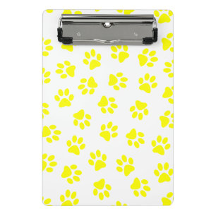 Pattern Of Paws, Dog Paws, Yellow Paws Mini Clipboard