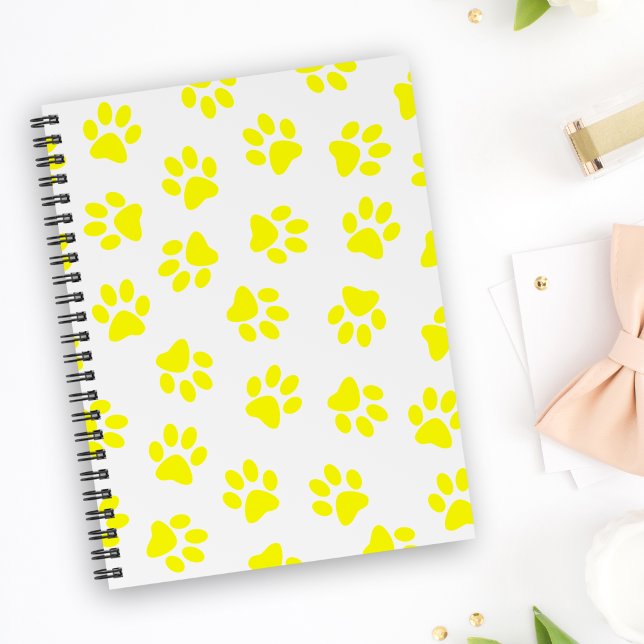 Pattern Of Paws, Dog Paws, Yellow Paws Notebook (Creator Uploaded)