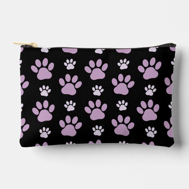 Pattern Of Paws, Lilac Paws, Dog Paws, Paw Prints Accessory Pouch (Front)