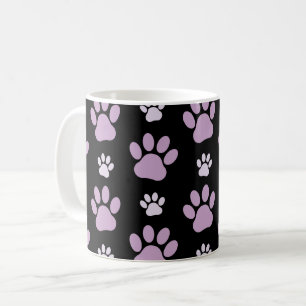 Pattern Of Paws, Lilac Paws, Dog Paws, Paw Prints Coffee Mug
