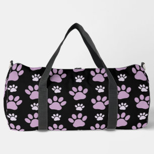 Pattern Of Paws, Lilac Paws, Dog Paws, Paw Prints Duffle Bag