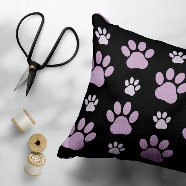 Pattern Of Paws, Lilac Paws, Dog Paws, Paw Prints Pillowcase (Creator Uploaded)
