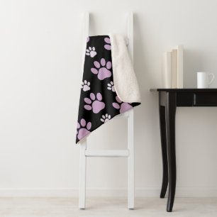 Pattern Of Paws, Lilac Paws, Dog Paws, Paw Prints Sherpa Blanket