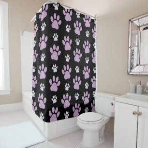 Pattern Of Paws, Lilac Paws, Dog Paws, Paw Prints Shower Curtain