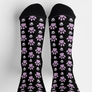 Pattern Of Paws, Lilac Paws, Dog Paws, Paw Prints Socks