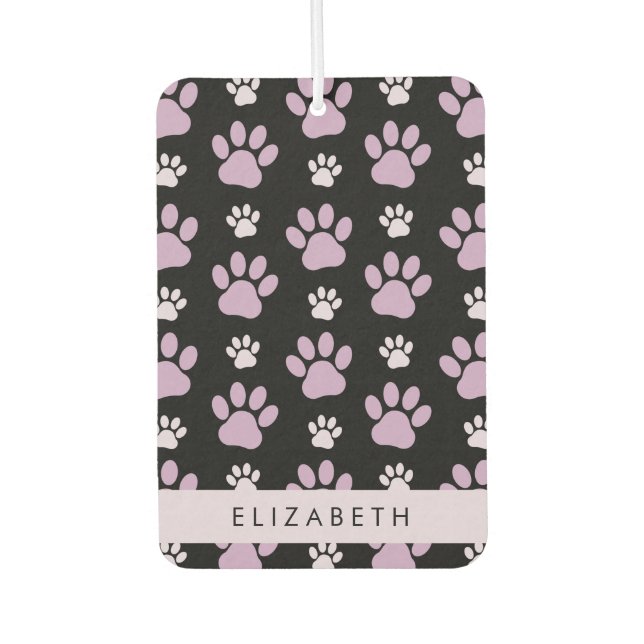 Pattern Of Paws, Lilac Paws, Dog Paws, Your Name Car Air Freshener (Front)