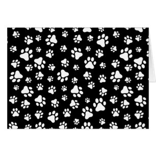 Pattern Of Paws, Paw Prints, Black and White