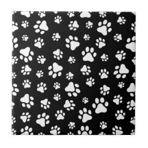 Pattern Of Paws, Paw Prints, Black and White