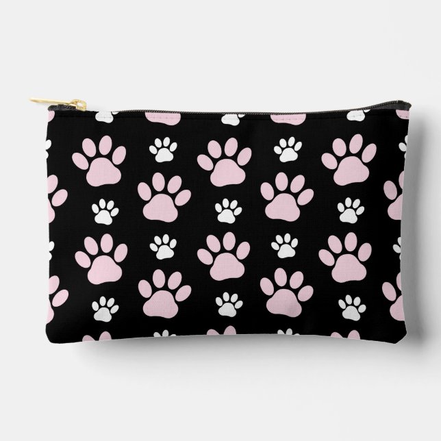 Pattern Of Paws, Pink Paws, Dog Paws, Animal Paws Accessory Pouch (Front)