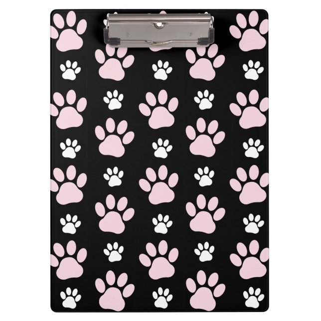 Pattern Of Paws, Pink Paws, Dog Paws, Animal Paws Clipboard (Front)