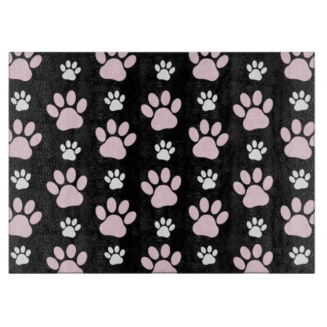Pattern Of Paws, Pink Paws, Dog Paws, Animal Paws Cutting Board (Front)