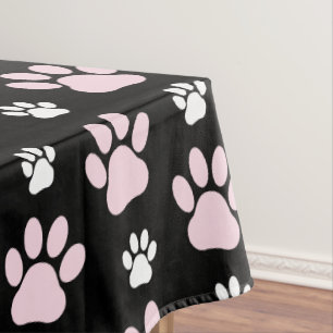 Pattern Of Paws, Pink Paws, Dog Paws, Animal Paws Tablecloth