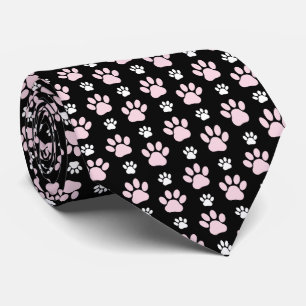 Pattern Of Paws, Pink Paws, Dog Paws, Animal Paws Tie