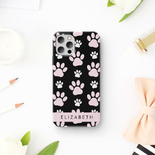 Pattern Of Paws, Pink Paws, Dog Paws, Your Name iPhone 16 Case