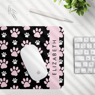 Pattern Of Paws, Pink Paws, Dog Paws, Your Name Mouse Mat