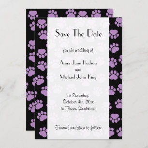 Pattern Of Paws, Purple Paws, Save The Date