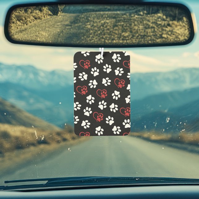 Pattern Of Paws, White Paws, Red Paws, Hearts Car Air Freshener (Creator Uploaded)