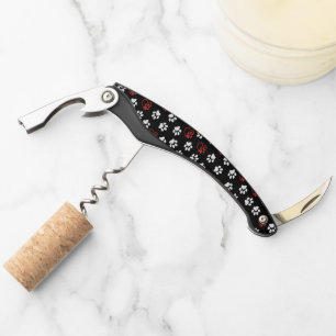 Pattern Of Paws, White Paws, Red Paws, Hearts Corkscrew