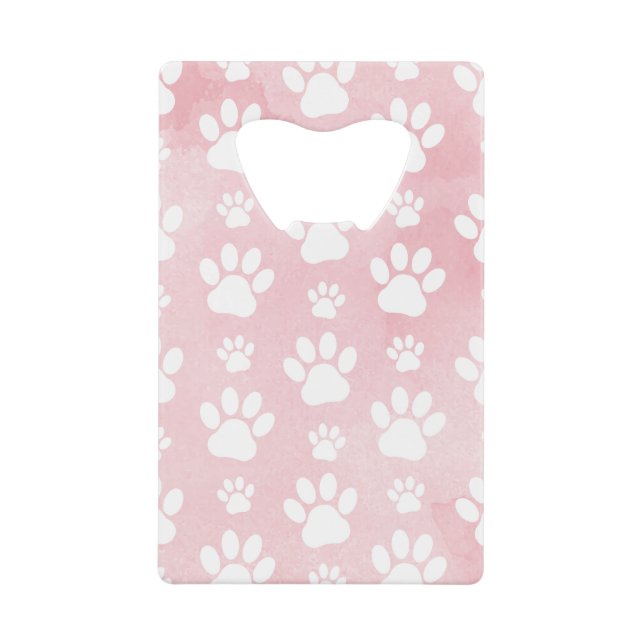 Pattern Of Paws, White Paws, Watercolors, Pink (Front)