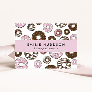 Pattern Of Pink Doughnuts, Cake Shop, Pastry Shop Business Card