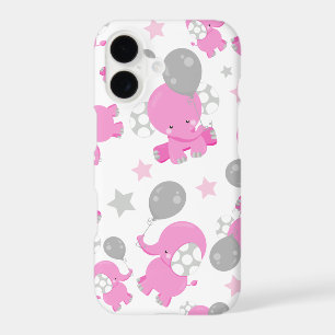 Pattern Of Pink Elephants, Cute Elephants, Stars