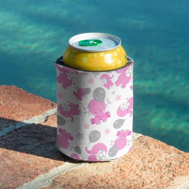 Pattern Of Pink Elephants, Cute Elephants, Stars Can Cooler (In Situ Pool)