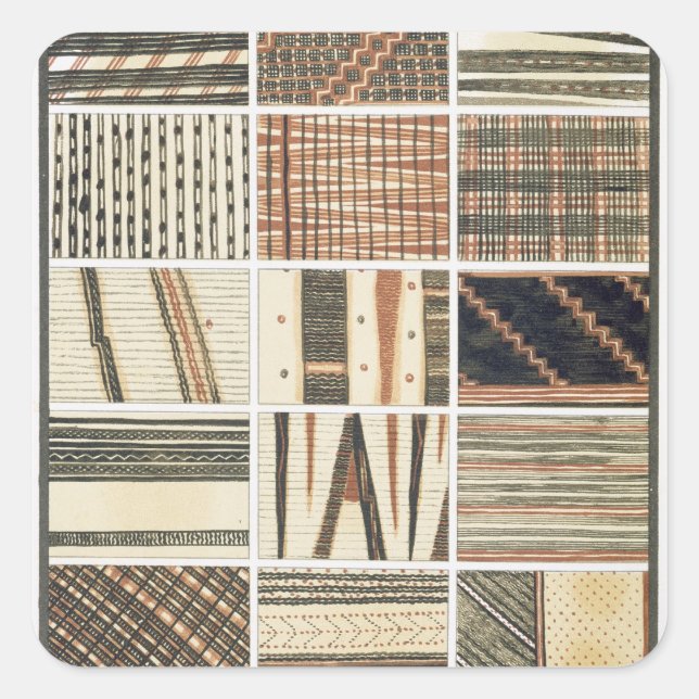 Pattern of Polynesian tapa from Cook's Square Sticker (Front)