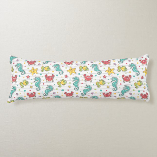 pattern of sea creatures body cushion (Front)