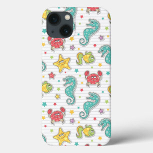 pattern of sea creatures iPhone 13 case