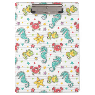 pattern of sea creatures clipboard