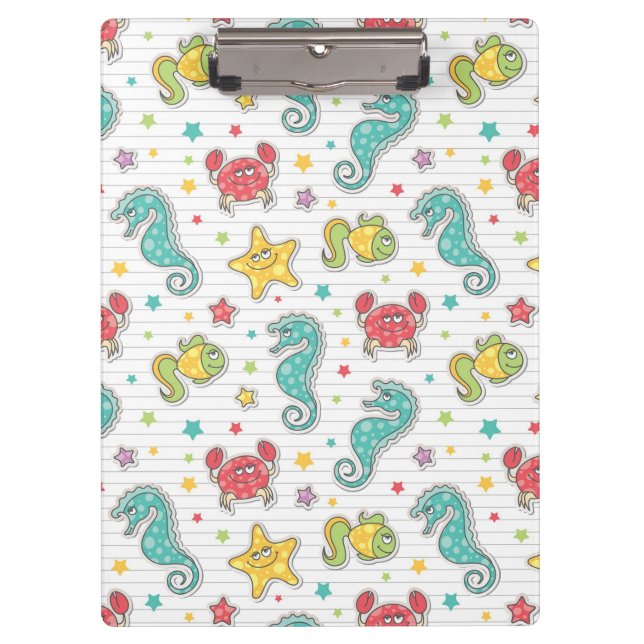 pattern of sea creatures clipboard (Front)