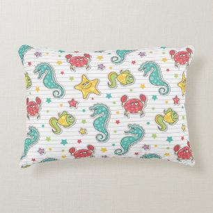 pattern of sea creatures decorative cushion