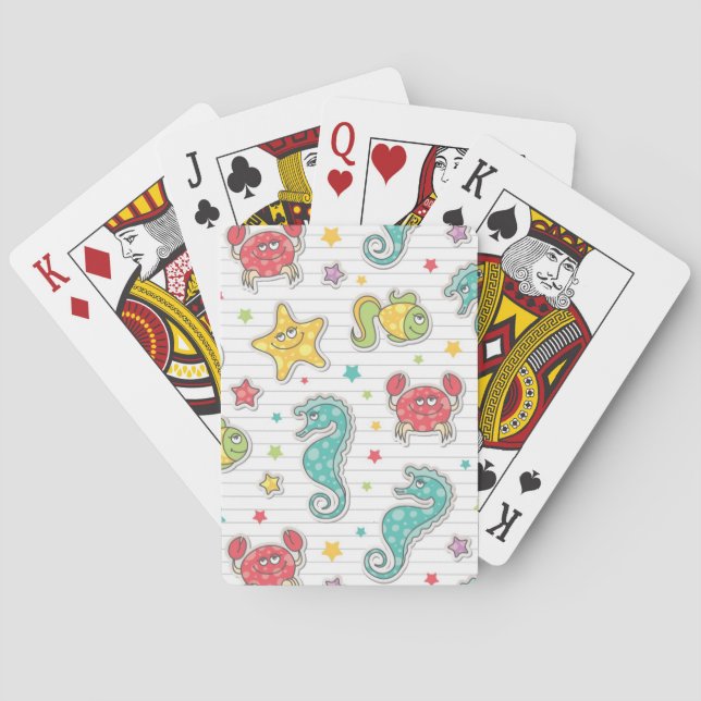 pattern of sea creatures playing cards (Back)